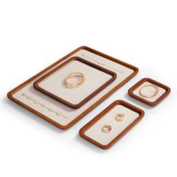 Oirlv Wooden Jewelry Tray SolidWood Ring Earring Necklace Bracelet Watch Jewelry Tray Organizer Stackable Jewelry Plate For Home