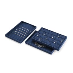 Oirlv Blue Velvet Jewelry Storage Display Set - Organize Necklaces, Earrings, Rings & Bracelets, Elegant & Practical for Jeweler