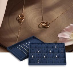 Oirlv Blue Velvet Jewelry Storage Display Set - Organize Necklaces, Earrings, Rings & Bracelets, Elegant & Practical for Jeweler