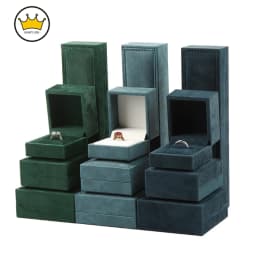 Quality PU Green Velvet Ring Pendant Jewelry Packaging Box Jewelry Storage Box Bracelet Necklace Organizer Gift Box