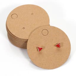 50pcs Round Cardboard Earring Display Cards Blank Kraft Paper Jewelry Hanging Tags For Earring Ear Studs Selling Packaging