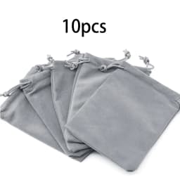 10pcs Fashion Storage Packaging Grey Blue Gift Jewelry Pouches Velvet Bag Pulling Drawstring Jewelry Packing Display