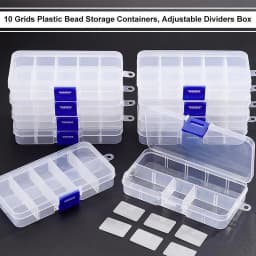 1/5/10Pcs Ultra-Portable Clear Bead Organizer Cases10-Compartment Snap Closure Organizer Box Durable Plastic Storage for Jewelry