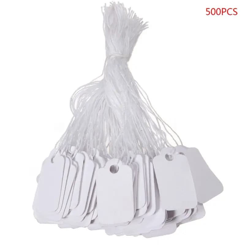 500 Pcs Price Label Tags String Jewelry Clothing Display Merchandise Price Tags