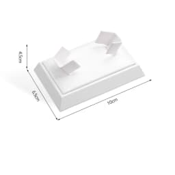 White Leather Ring Earrings Holder Jewelry Store Counter Display Showcase Pendant Necklace Chain Presenting Bust Stand Organizer