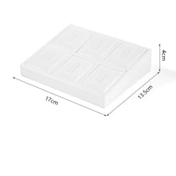White Leather Ring Earrings Holder Jewelry Store Counter Display Showcase Pendant Necklace Chain Presenting Bust Stand Organizer