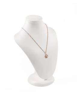 White Leather Ring Earrings Holder Jewelry Store Counter Display Showcase Pendant Necklace Chain Presenting Bust Stand Organizer