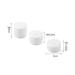 White Leather Ring Earrings Holder Jewelry Store Counter Display Showcase Pendant Necklace Chain Presenting Bust Stand Organizer