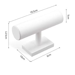 White Leather Ring Earrings Holder Jewelry Store Counter Display Showcase Pendant Necklace Chain Presenting Bust Stand Organizer