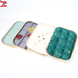 Metal Jewelry Exhibitor Tray Green Velvet Jewelry Display Rack Counter Display Library Jewelry Exhibitors Storage Of Jewelry