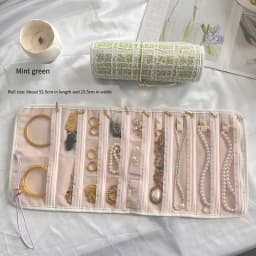 Jewelry Case Roll Bag Portable Velvet Travel Organizer for Necklace Chain Bracelet Jewellery Display Holder Travel Zipper Bag