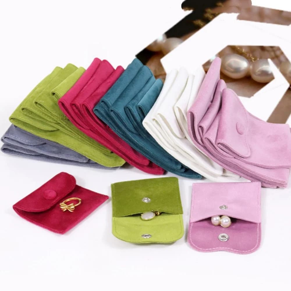 Microfiber Velvet Jewelry Bag  Pouch Earrings Necklace Bracelet Storage Bag Christmas Wedding Gift Packaging Bags for Women