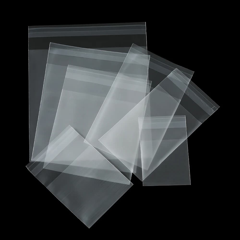 100pcs/lot OPP Self Adhesive Plastic Bag Transparent Cellophane Bags for Candy Cookies Decorative Jewelry Display Storage Bag