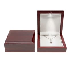 New Arrivals Wooden Wedding Ring Pendant Jewelry Box with LED Light Small Trinket Jewellery Gift Storage Display Case