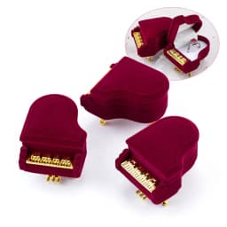 1 Piece Velvet Piano Jewelry Box Unique Wedding Ring Box Gift Box Holder Jewellry Wrap for Earrings Necklace Bracelet Display