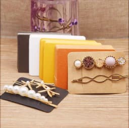 50pc New Arrival Cute Shape Kraft Pink White Jewelry Package Hair Clip Card Blank Color Hairpin Display Card Tag