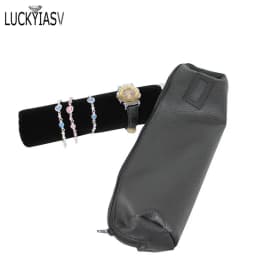 Leather/Velvet Portable Jewelry Storage Bag Jewelry Travel Roll Bag Watch Bracelet Organizer Display Box
