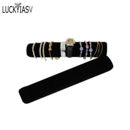 Leather/Velvet Portable Jewelry Storage Bag Jewelry Travel Roll Bag Watch Bracelet Organizer Display Box