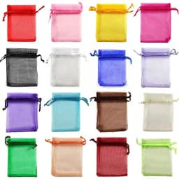 50pcs Mix Colors Jewelry Packaging Bag 7*9/9*12/10*15/13*18cm Organza Bags Gift Storage Wedding Drawstring Pouches Wholesales