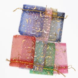 50pcs/lot Moon Star Organza Bags 17x23cm Big Christmas Drawstring Gift Bag Charm Jewelry Packaging Bags & Pouches
