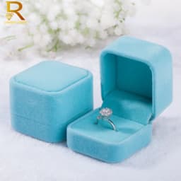 Wholesale High Quality Velvet Jewelry Display Box Earrings Ring Boxes Foldable Case For Wedding Ring Packaging Gift Box