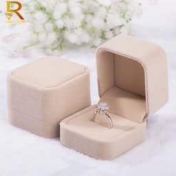 Wholesale High Quality Velvet Jewelry Display Box Earrings Ring Boxes Foldable Case For Wedding Ring Packaging Gift Box