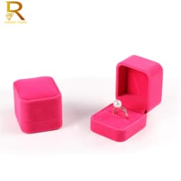 Wholesale High Quality Velvet Jewelry Display Box Earrings Ring Boxes Foldable Case For Wedding Ring Packaging Gift Box