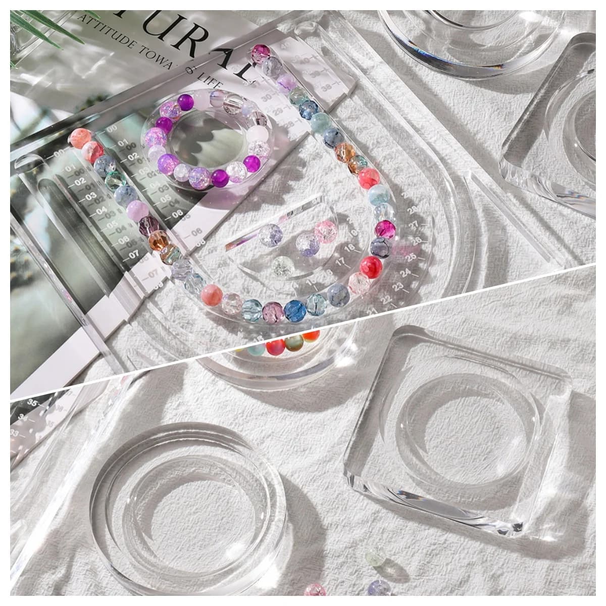 1pc Transparent Acrylic Jewelry Display Tray Beading Design Board for Jewelry Making Bracelet and Necklace Storage And Display