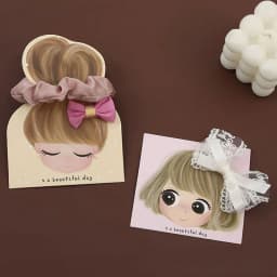 50pcs Cute Girls Barrettes Display Cards Hair Clips Packing Paper Card for DIY Hair Accessories Retail Price Tags Holder Labels