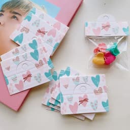 50pcs 6x8cm Korea Pink Plaid Kraft Paper Tag Packaging Cards for DIY Jewelry Bracelet Retail Tag Hair Accessories Display Labels