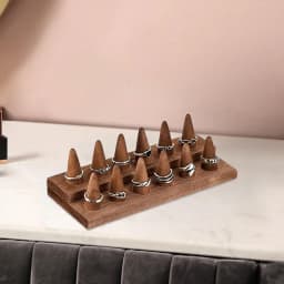 12 Fingers Wood Ring Stand Lightweight for Craft Fairs Showcase for Dressing Table Counter Shops Retail Stores Show Home