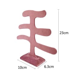 Pink Velvet Jewelry Display Stand Counter Window Necklace Earring Organizer Props Set Business Exhibition Showacase Rack