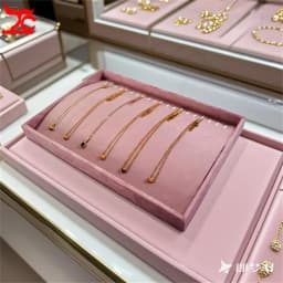 Pink Velvet Jewelry Display Stand Counter Window Necklace Earring Organizer Props Set Business Exhibition Showacase Rack