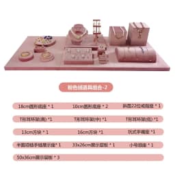Pink Velvet Jewelry Display Stand Counter Window Necklace Earring Organizer Props Set Business Exhibition Showacase Rack