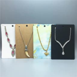 50pcs 15*10cm Kraft Necklace Cards,Big Necklace Packaging Displays Card and Blank Pendant Paper Cards