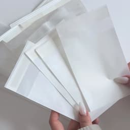 50pcs Self Adhesive Paper Bags Photocard Packaging Sleeves Semi-transparent Jewelry Storage Pouches for Rings Earrings Bracelets