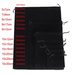 100pcs/Lot Drawstring Velvet Bags Jewellery Pouches 5x7 7x9 8x10 10x12cm Wedding Party Gift Packaging Bag Custom Logo Print