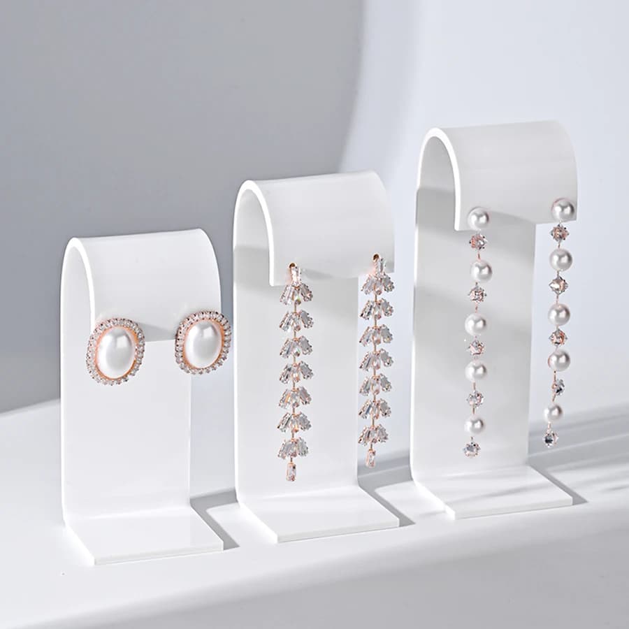 New Fashion 3pcs Of Set Of Black/White/Transparent Acrylic Earrings Jewelry Display Stand Props Display Shelf Shot