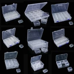 Plastic Organizer Box Small Bead Organizer Cases Mini Clear Bead Storage Container Box with Hinged Lid for DIY Jewelry Supply