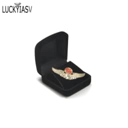 Wholesale Medals Commemorative Coins Pins Merit Badge Display Jewellery Gift Storage Boxes Black Velvet Carrying Case Organizer