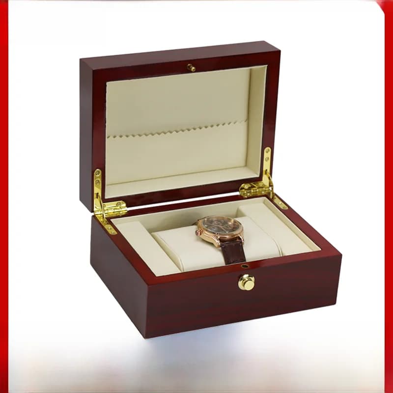 Premium Wooden Watch Box Flip Cover Piano Baking Paint Packaging Box Large Capacity Unisex Gift Box for Wristwatches