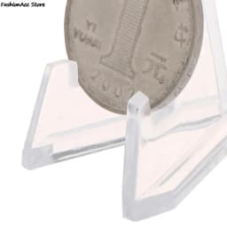 1Pc Card Display Show Stand Acrylic Jewellery Stand Holder Collectibles Coins Easel Medal Badge Holder