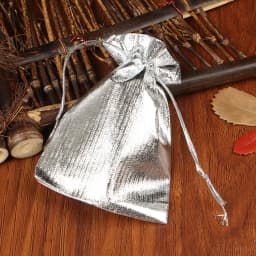 50pcs/lot 7x9cm 9x12cm Adjustable Jewelry Packing Fabric Bag Silver/Gold Colors Drawstring Wedding Storage Pouches