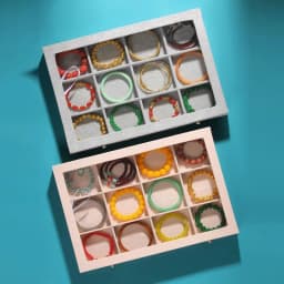 Ice Velvet Clear Lid 12 Grid Jewelry Organizer Box Tray Display Case Storage Bracelets Rings Earrings