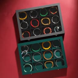 Ice Velvet Clear Lid 12 Grid Jewelry Organizer Box Tray Display Case Storage Bracelets Rings Earrings
