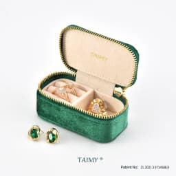 TAIMY Personalise Mini Velvet Jewelry Box Custom Logo Kawaii Girls Ring Earrings Tiny Jewelry Storage Box Jewellery Organizer