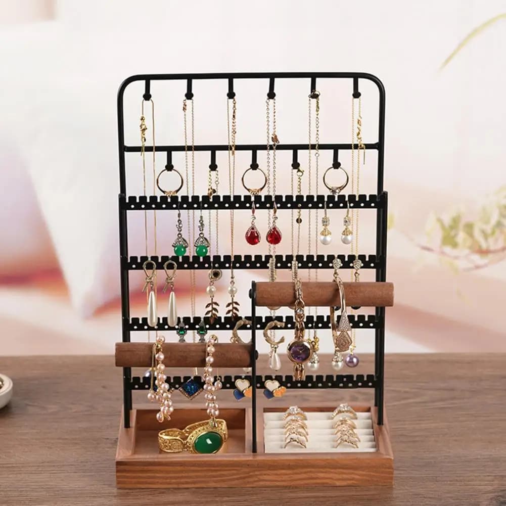 Jewelry Rack Multi Tiers Stable Earrings Rings Necklaces Bracelets Display Holder Shop Showcase Jewelry Organizer Display Stand