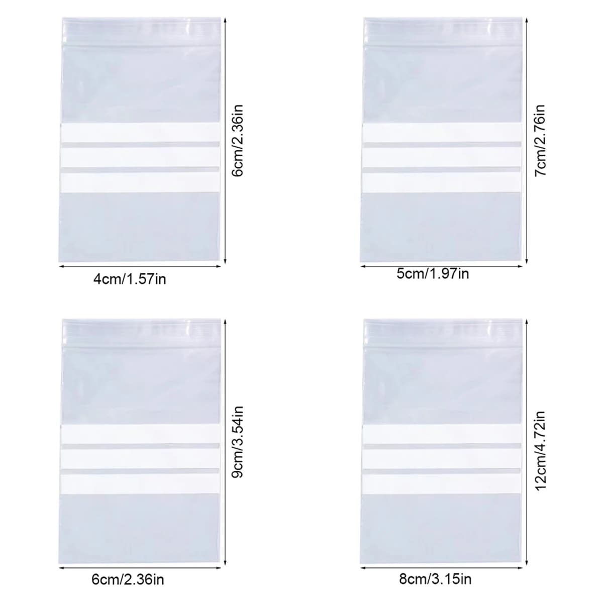 100pcs/lot Glued Stone Sealing Bag Clear Plastic Writable Jewelry Making Bead Gem Storage Reclosable Self Sealing Accessories