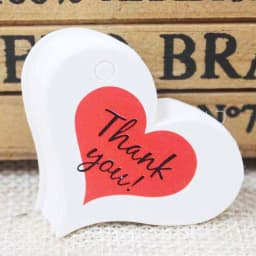 200pcs New Design Kraft/White Handmade Tag, Paper vintage Red Heart Handmade Gift Tag Products Swing Handmade with Love Hang Tag
