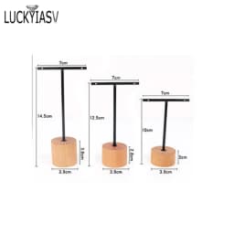 3pcs/lot Jewelry Display for earrings T-Bar Wooden Base Earrings Rack Holder Earrings Organizer Showcase Ear Studs Stand